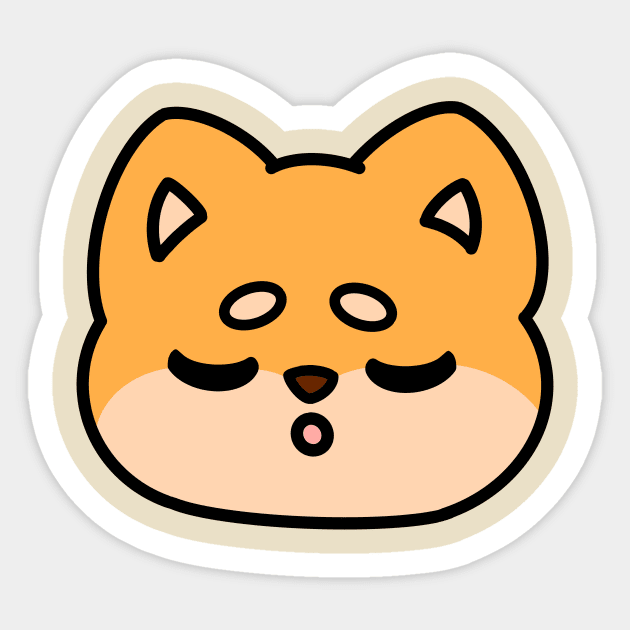 Sleeping Shiba Face Sticker by Dekinasai